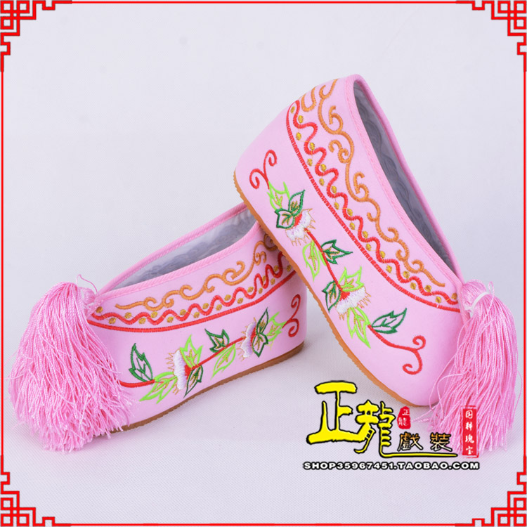 拉萨花旦鞋女绣花彩鞋 舒适款草花内高彩鞋