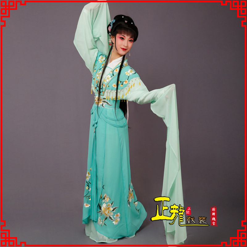 拉萨青衣水袖戏服演出服 云肩花旦衣